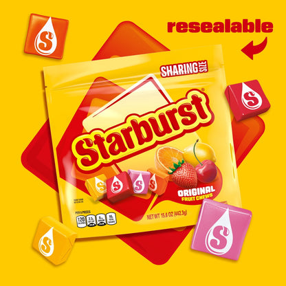 Starburst Original Fruit Chews Chewy Candy, Sharing Size Bag, 15.6 oz