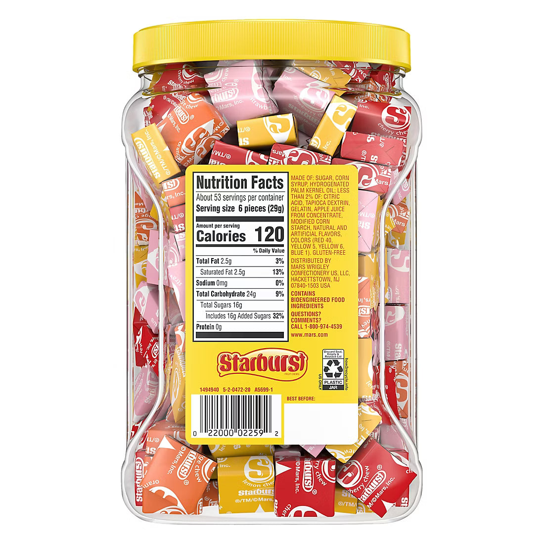 Starburst Original Fruity Chewy Candy Bulk Jar, 54 oz.