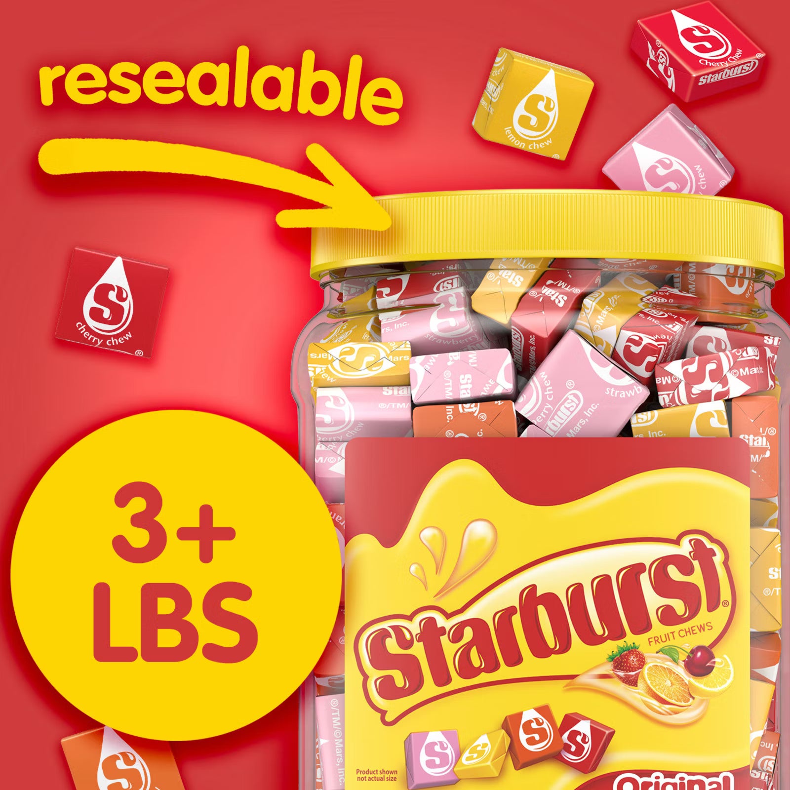 Starburst Original Fruity Chewy Candy Bulk Jar, 54 oz.