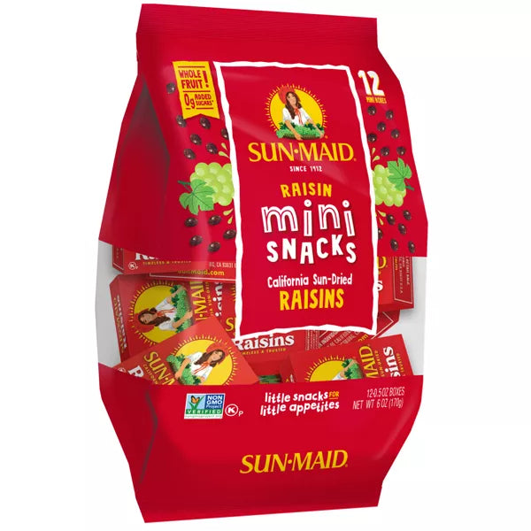 Sun-Maid California Sun-Dried Raisins Mini Snack Box,.05oz / 12ct.