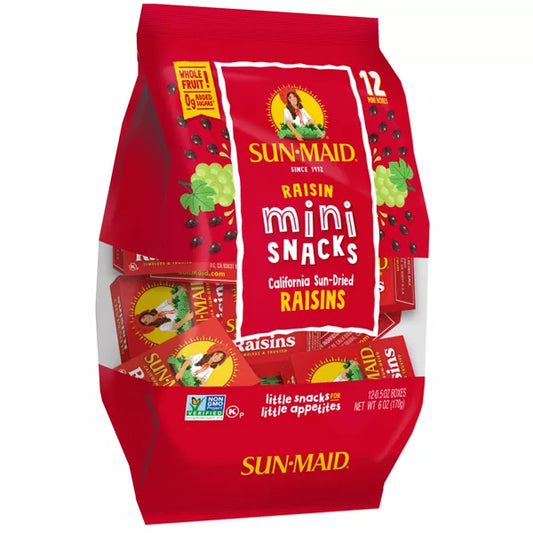 Sun-Maid California Sun-Dried Raisins Mini Snack Box,.05oz / 12ct.