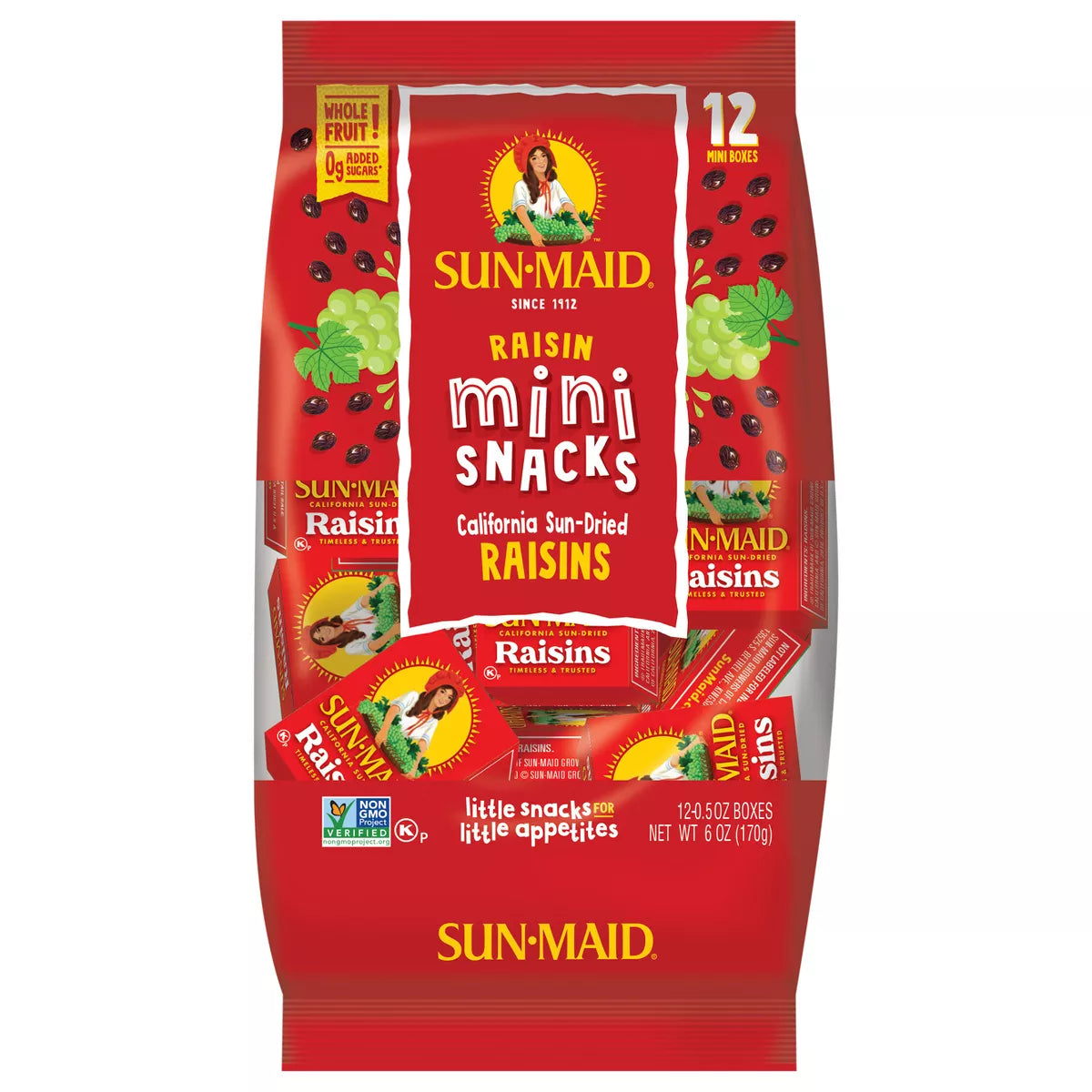 Sun-Maid California Sun-Dried Raisins Mini Snack Box,.05oz / 12ct.
