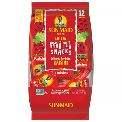 Sun-Maid California Sun-Dried Raisins Mini Snack Box,.05oz / 12ct.