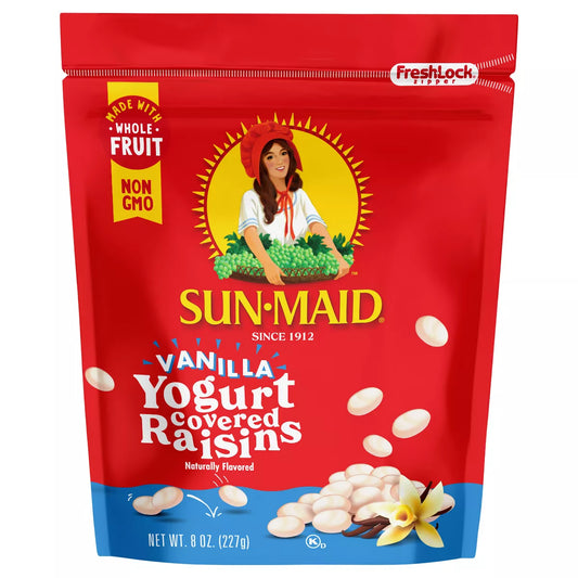 Sun-Maid Vanilla Yogurt Covered Raisins Resealable Bag, 8oz.