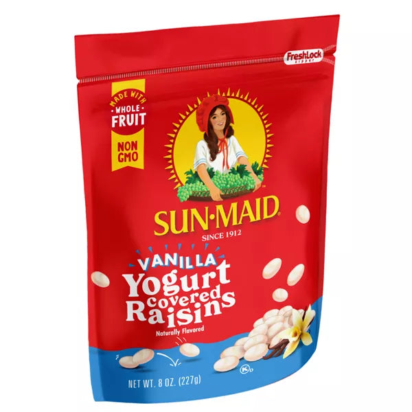 Sun-Maid Vanilla Yogurt Covered Raisins Resealable Bag, 8oz.