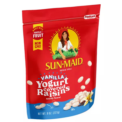 Sun-Maid Vanilla Yogurt Covered Raisins Resealable Bag, 8oz.