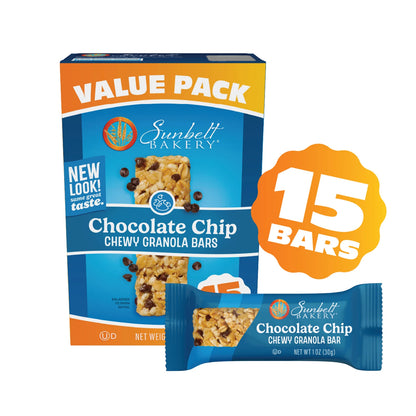 Sunbelt Bakery Chewy Granola Bars, Chocolate Chip, 15 count
