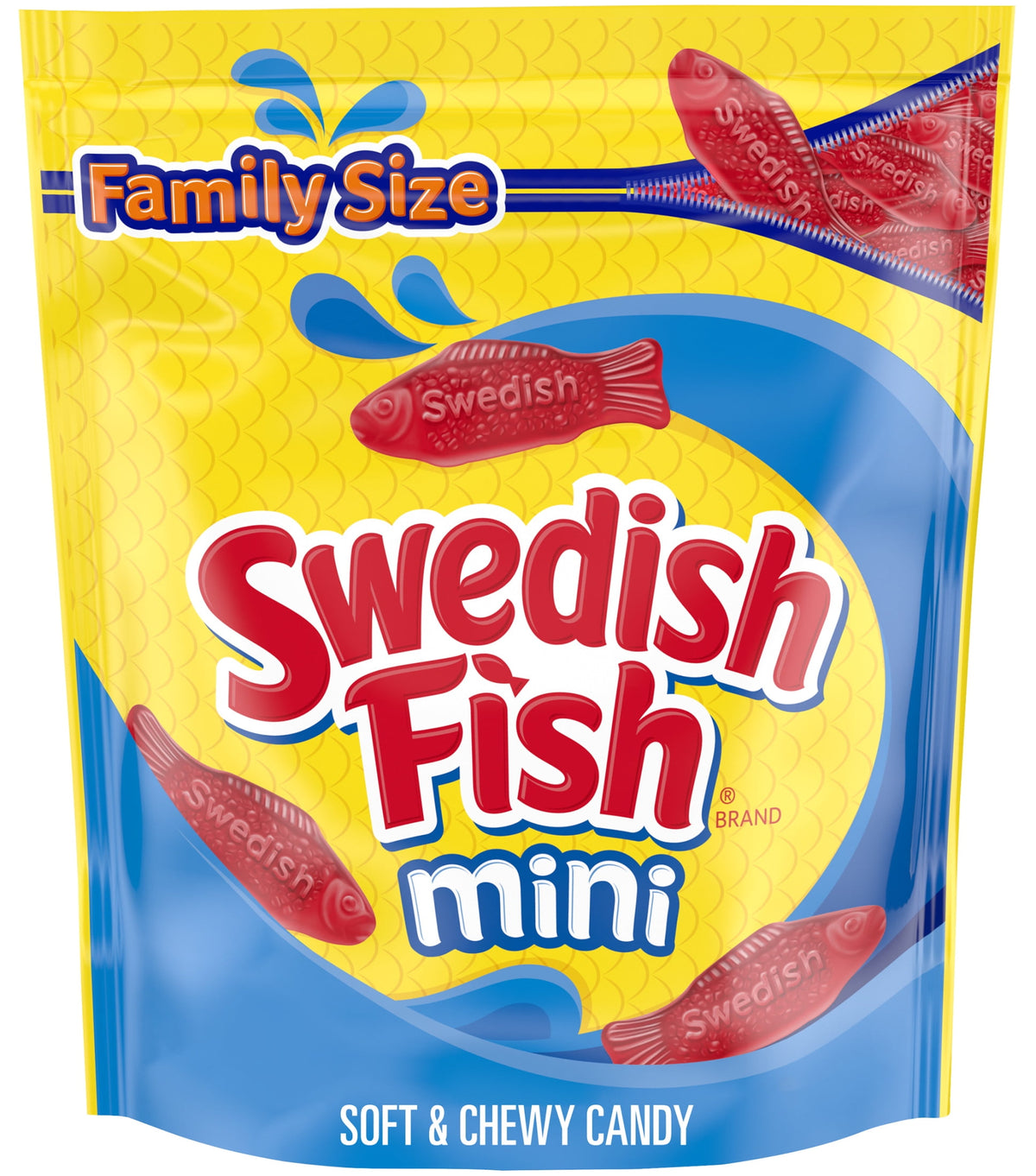 SWEDISH FISH Mini Soft & Chewy Gummy Candy, Family Size Bulk Bag, 1.8 lb