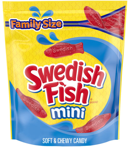 SWEDISH FISH Mini Soft & Chewy Gummy Candy, Family Size Bulk Bag, 1.8 lb
