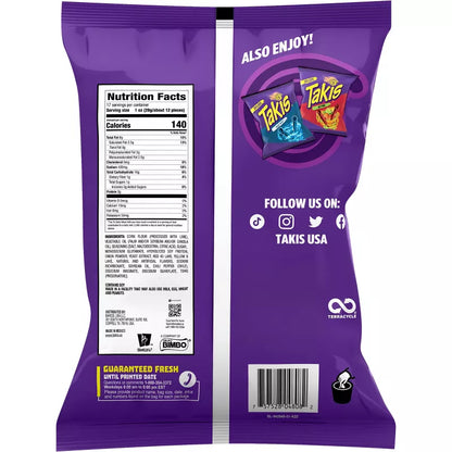 Takis Fuego Spicy Rolled Tortilla Chips Fiesta Size Bag, 17oz
