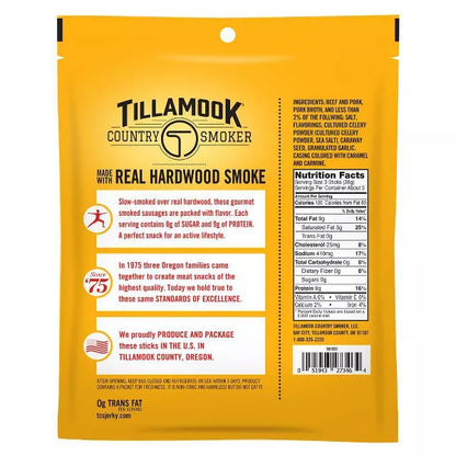 Tillamook Country Smoker Zero Sugar Original Smoked Sausages Sticks, 3oz.