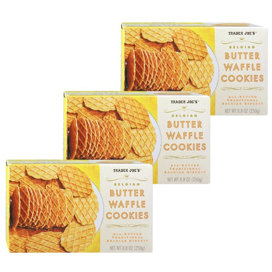 Trader Joe's Belgian Butter Waffle Cookies, 8.8 oz - 3 Pack