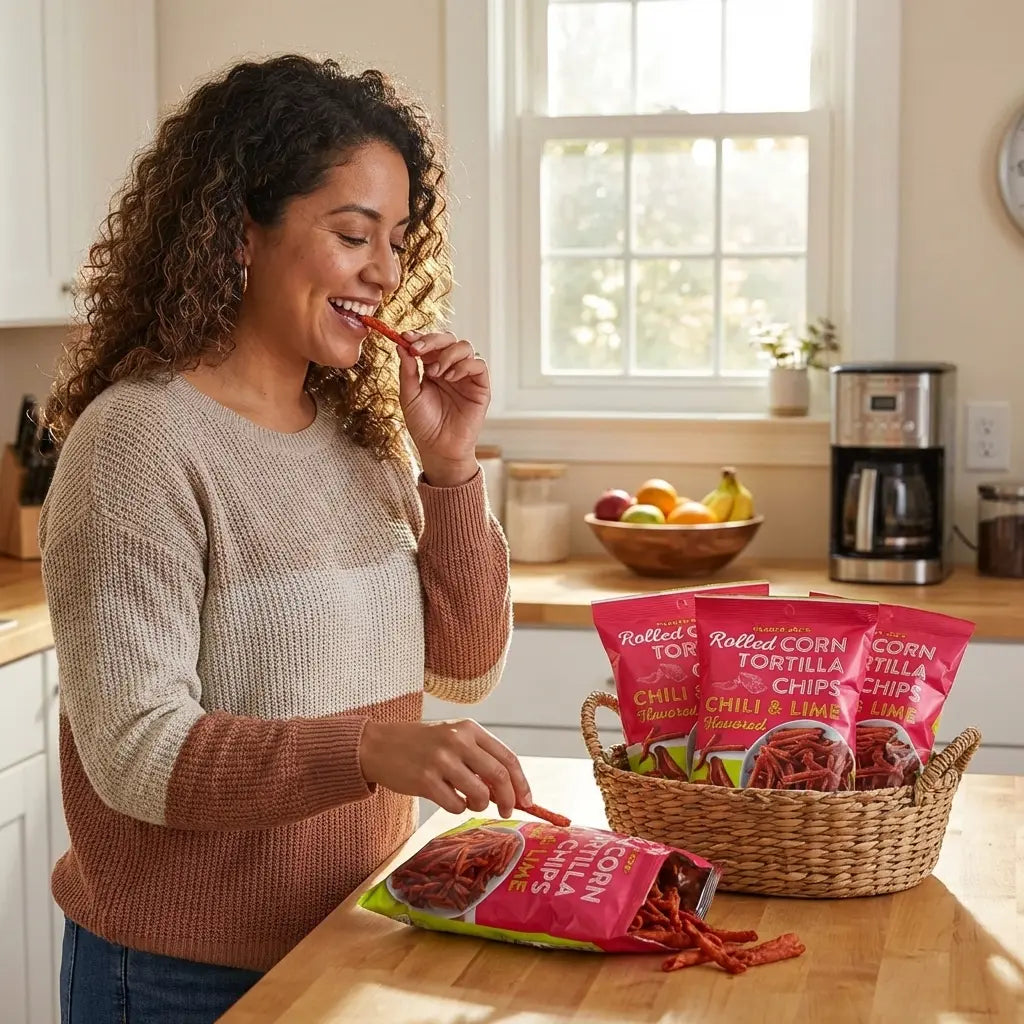 Trader Joe's Chili and Lime Flavored Rolled Corn Tortilla Chips, 9 oz.