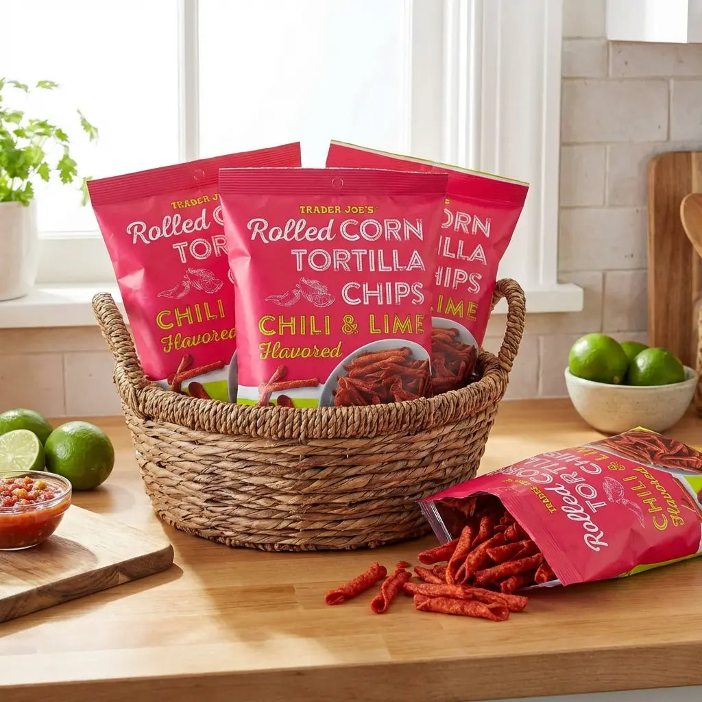 Trader Joe's Chili and Lime Flavored Rolled Corn Tortilla Chips, 9 oz.