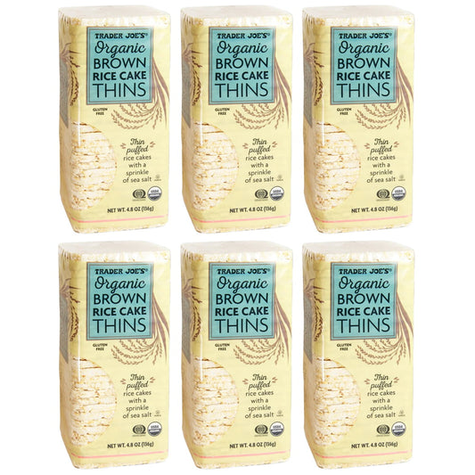 Trader Joe's Organic Brown Rice Cake Thins 4.8 oz - 6 Pack