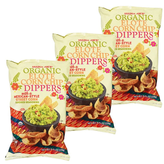 Trader Joe's Organic Elote Corn Chip Dippers, Snacks, 9.75 oz. - 3 Pack