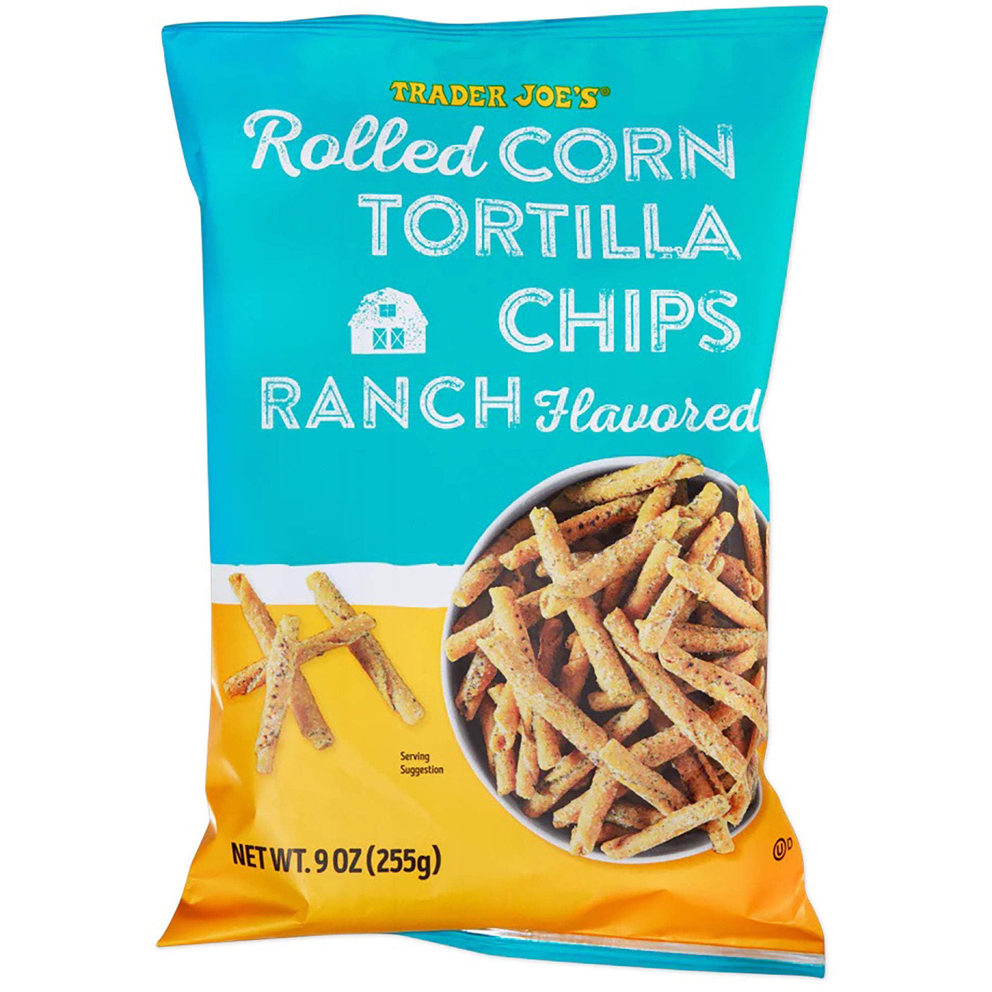 Trader Joe's Ranch Flavored Rolled Corn Tortilla Chips, Snacks, 9 oz.
