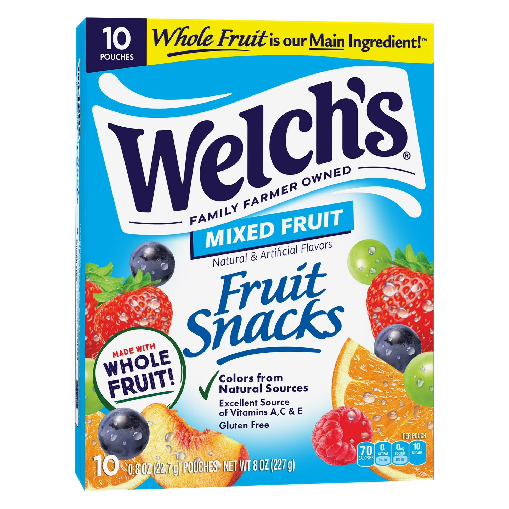 Welch's Fruit Snacks Gluten-Free Mixed Fruit Soft Fruit Snacks, 10 ct