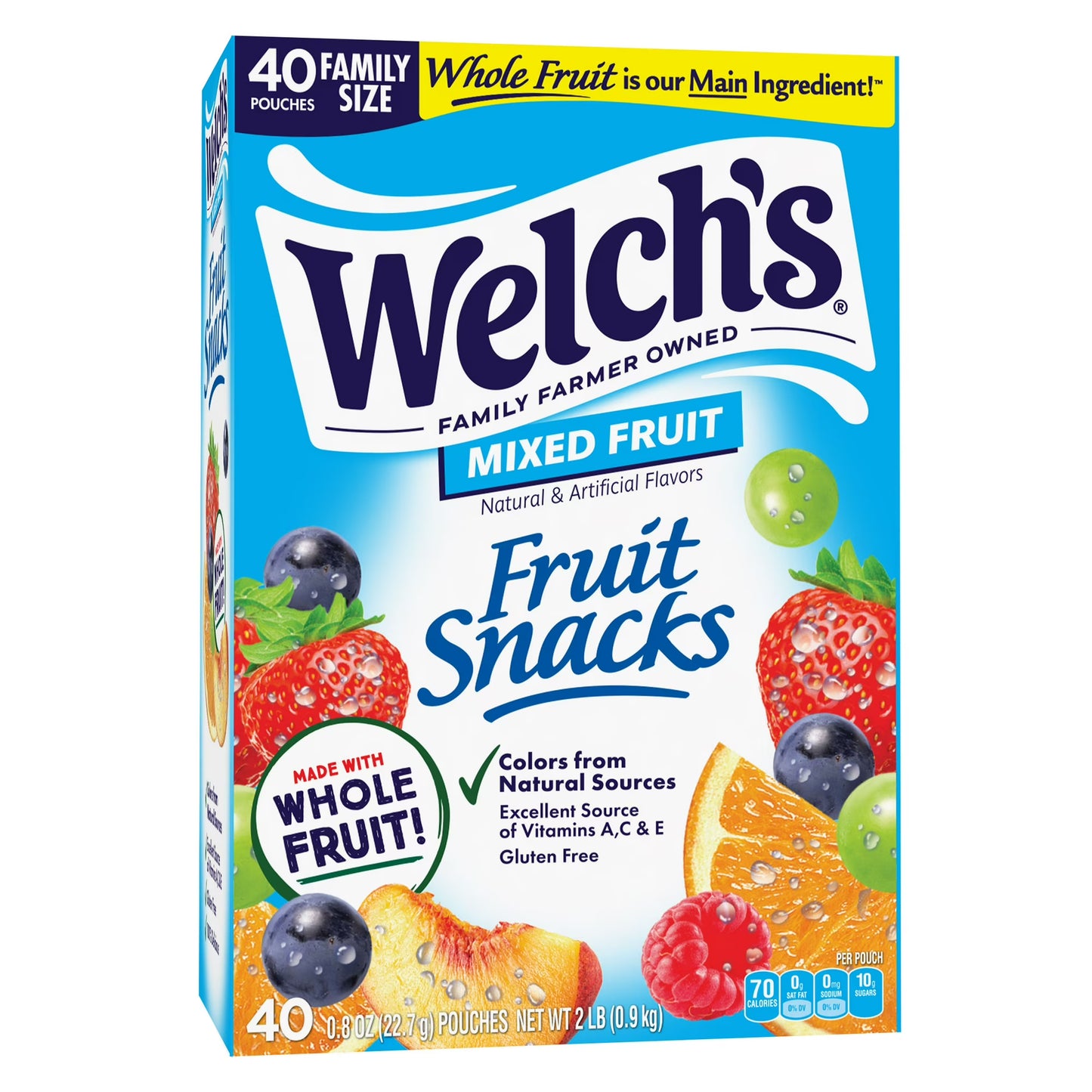 Welch's Fruit Snacks Gluten-Free Mixed Fruit Soft Fruit Snacks, 40 ct