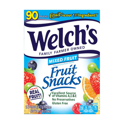 Welch's Fruit Snacks Gluten-Free Mixed Fruit Soft Fruit Snacks, 90 ct