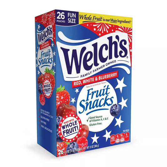 Welch's Fruit Snacks Red, White and Blueberry, 13oz/26ct.