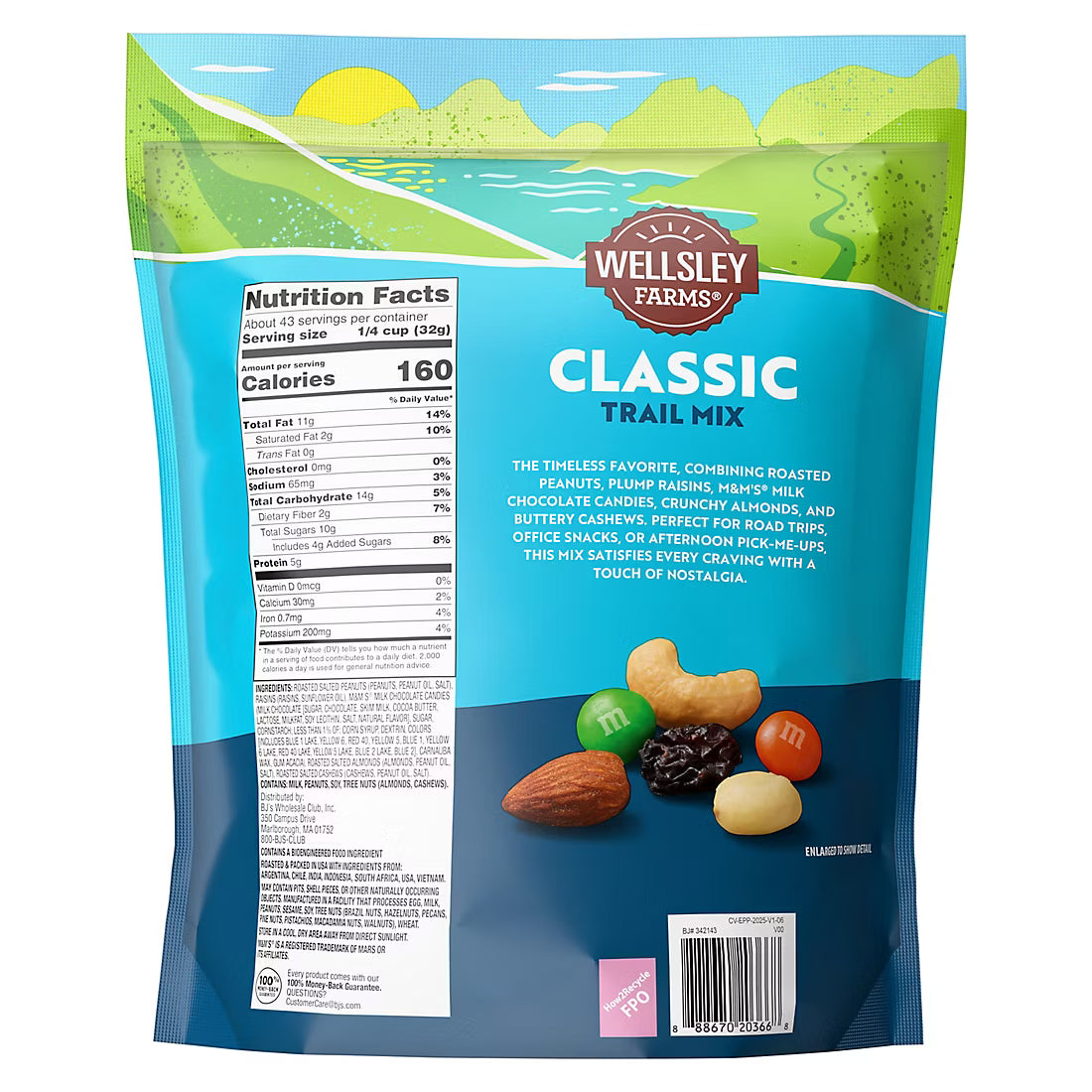 Wellsley Farms Classic Trail Mix, Home and Office Snack, 48 oz.