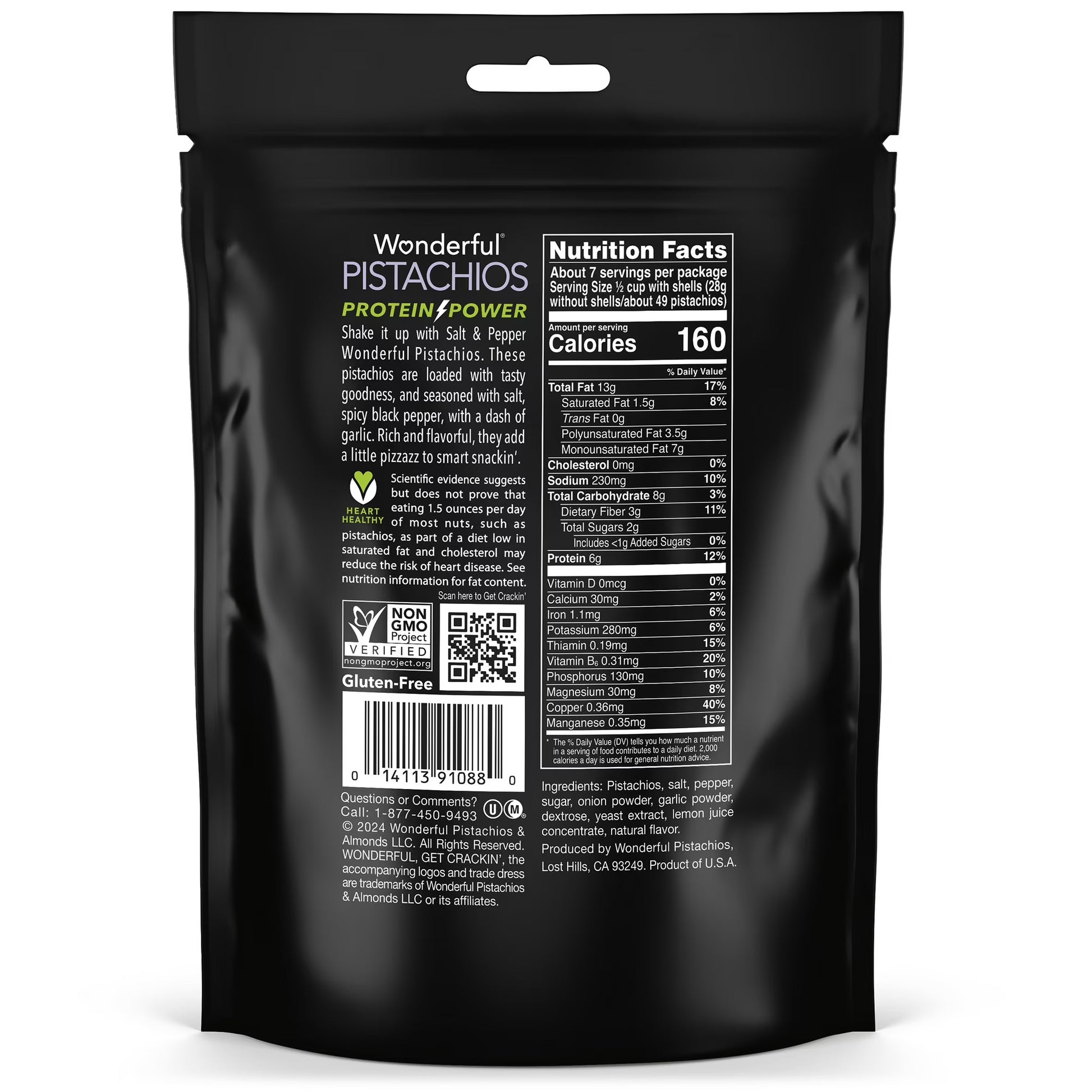Wonderful Flavored Pistachios In-Shell Salt & Pepper, 14oz.