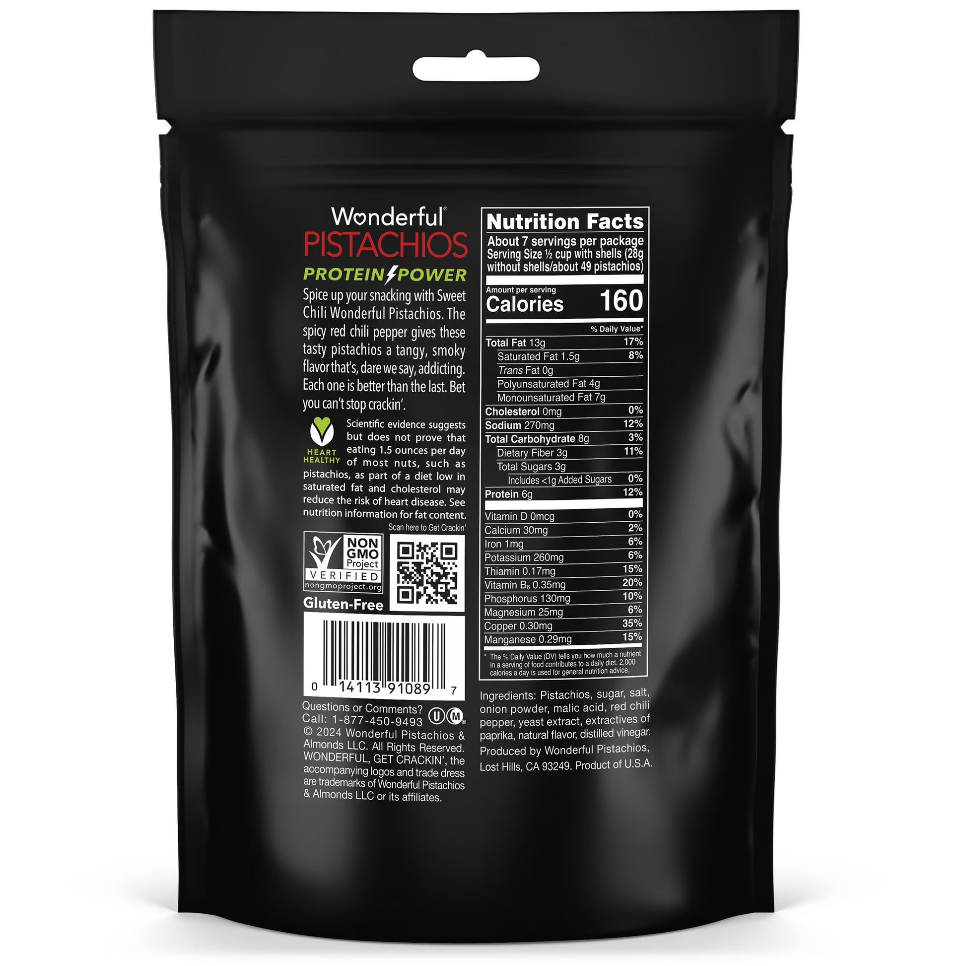 Wonderful Flavored Pistachios In-Shell Sweet Chili, 14oz.