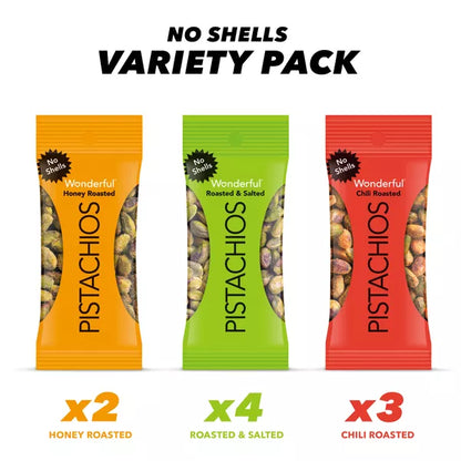 Wonderful Pistachios No Shell Variety Multipack, 0.75oz/9ct.