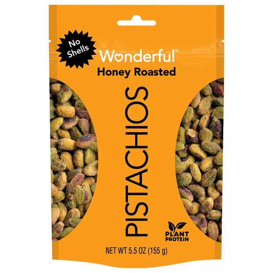 Wonderful Pistachios No Shells Honey Roasted, 5.5oz.