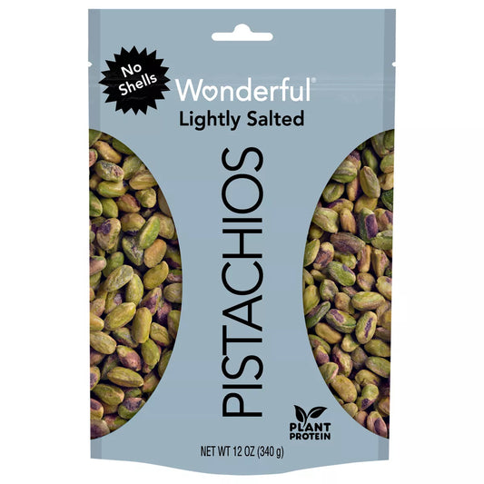 Wonderful Roasted Light Salt No Shells Pistachios, 12oz.