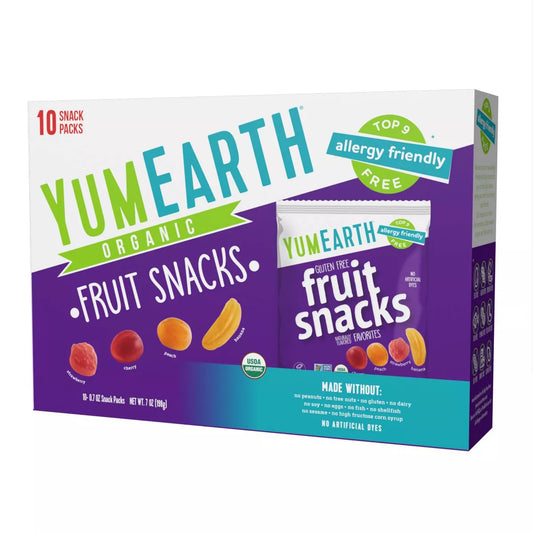 Yum Earth Fruit Snacks Box, 7oz/10ct.