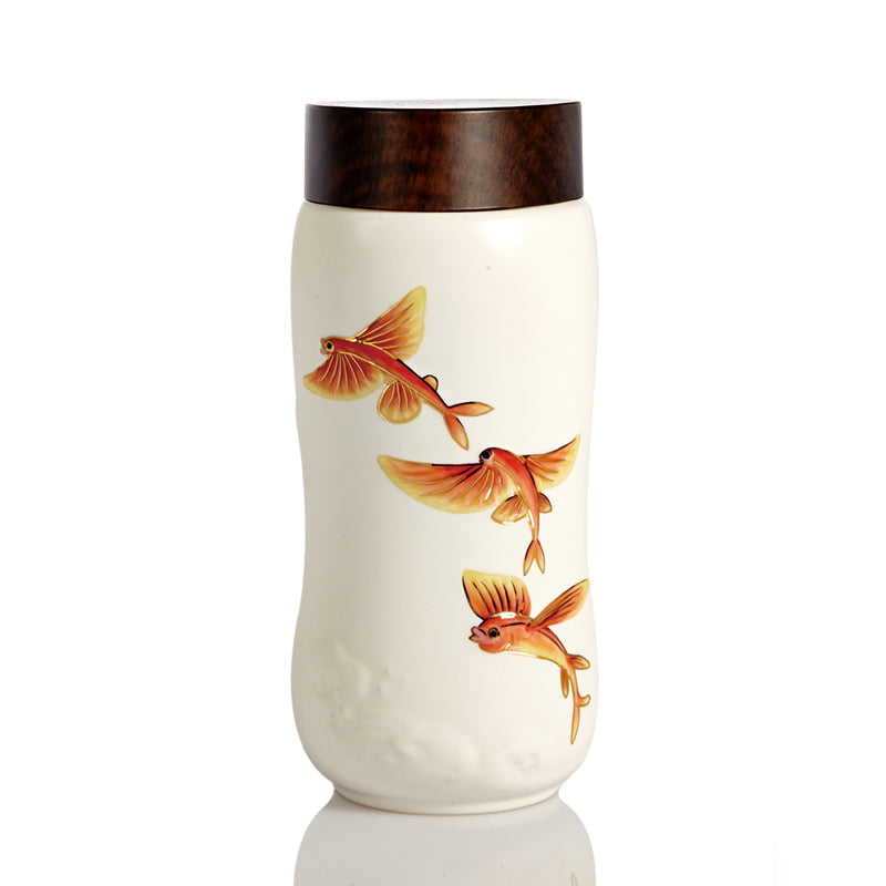 The Joy of Fish Travel Mug, Ceramics Double Wall 12.3 oz-0