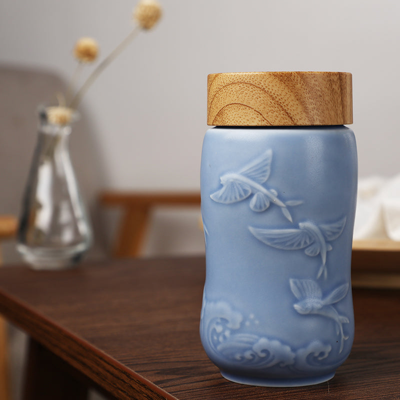 The Joy of Fish Travel Mug, Ceramics Single Wall 12.7 oz-6