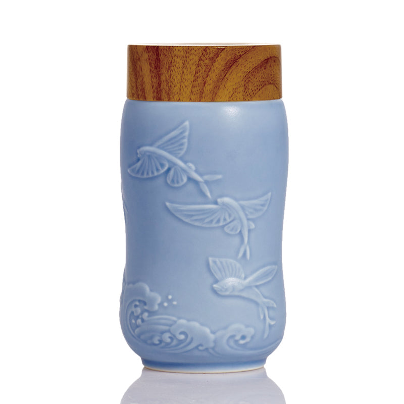 The Joy of Fish Travel Mug, Ceramics Single Wall 12.7 oz-1