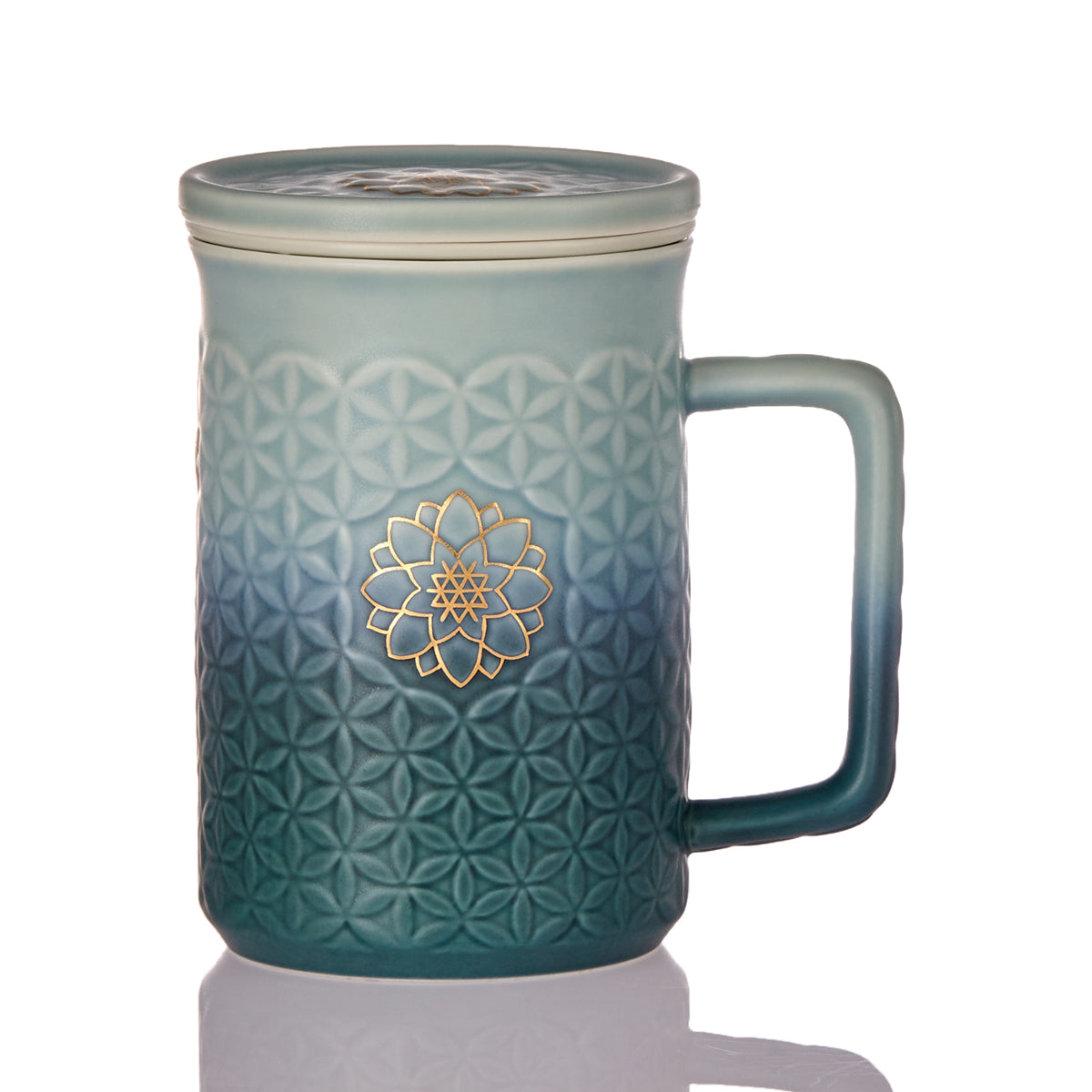 Flower of Life 3-in-1 Tea Mug with Infuser, Ceramics 15.5 oz-0