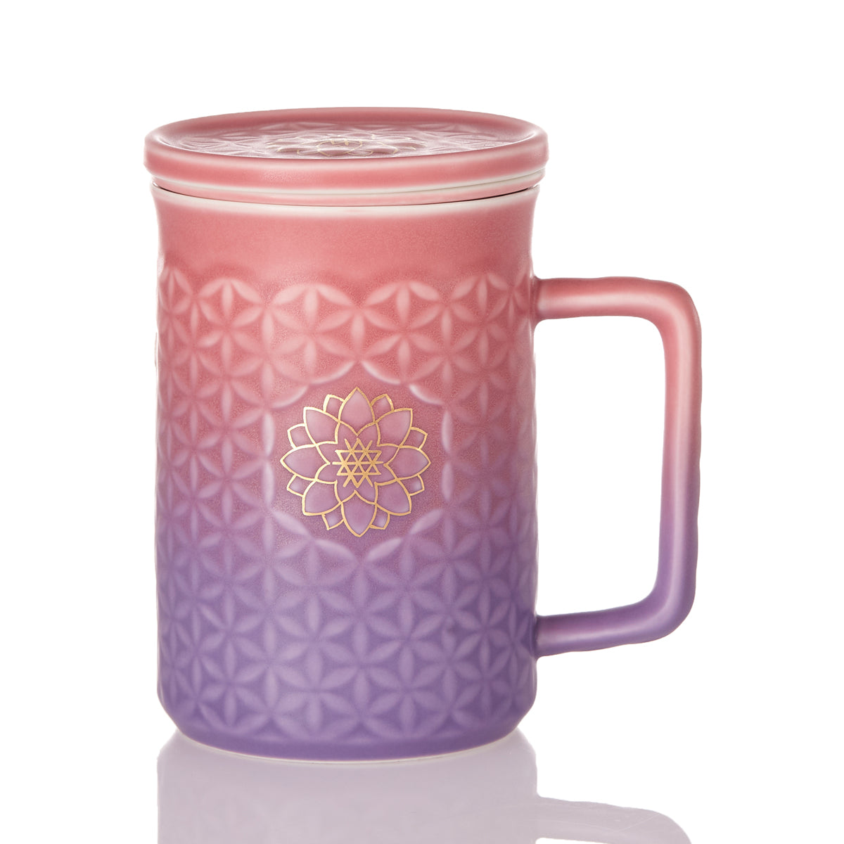 Flower of Life 3-in-1 Tea Mug with Infuser, Ceramics 15.5 oz-1