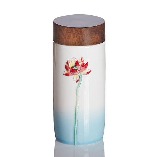 Lotus Beauty Tea Tumbler, Ceramics 10.2 oz-0