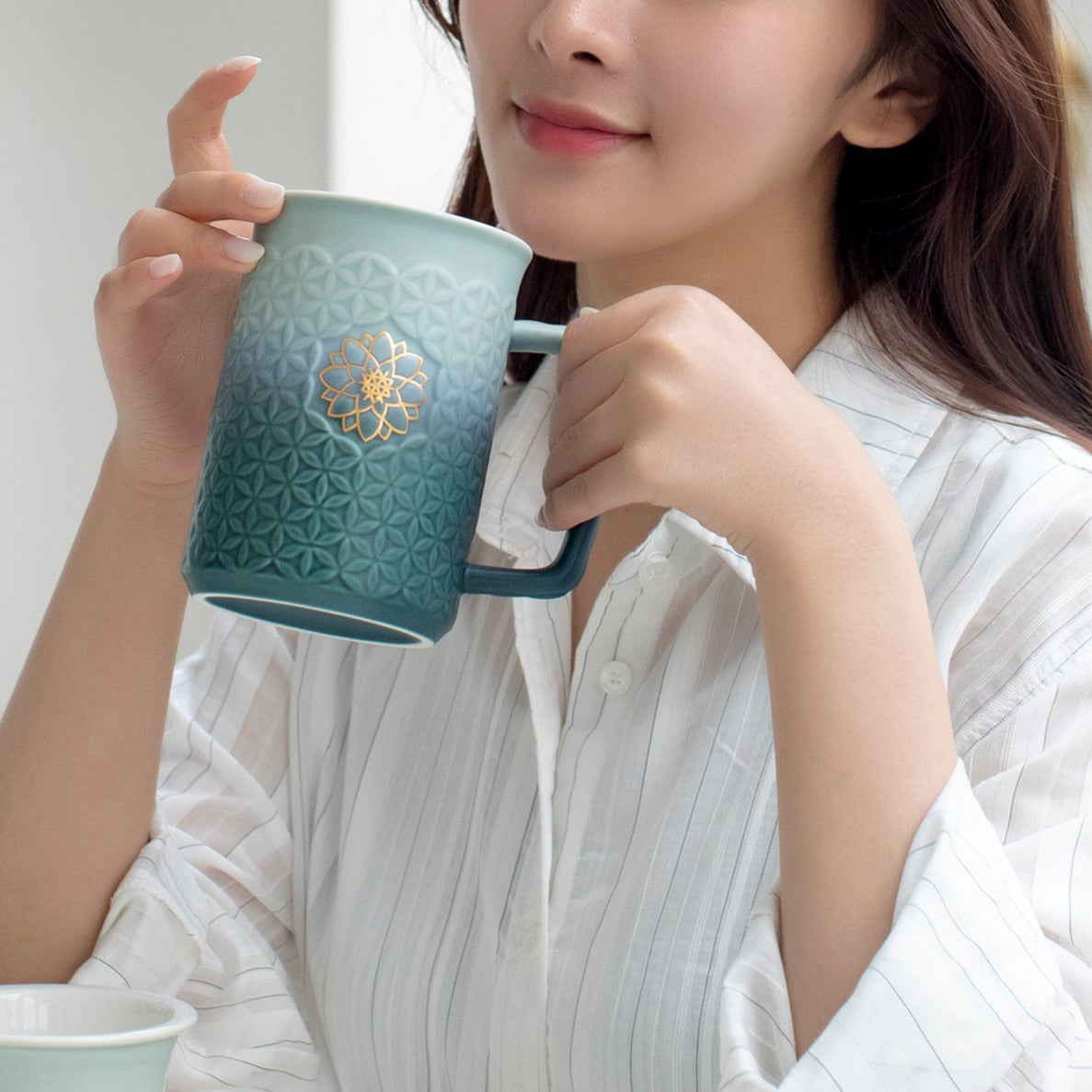 Flower of Life 3-in-1 Tea Mug with Infuser, Ceramics 15.5 oz-5
