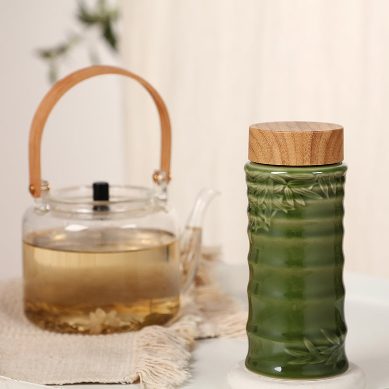 Bamboo Joint Tea Travel Mug, Ceramics 12.3 oz-4