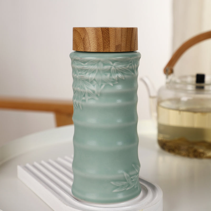 Bamboo Joint Tea Travel Mug, Ceramics 12.3 oz-8
