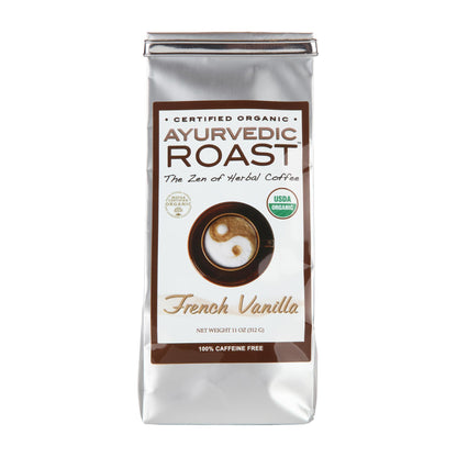 Ayurvedic Roast French Vanilla - Organic Coffee Substitute, Caffeine Free Grain Coffee with Barley Chicory Ashwagandha Brahmi 11 oz. - Only Tasty Goods Inc.