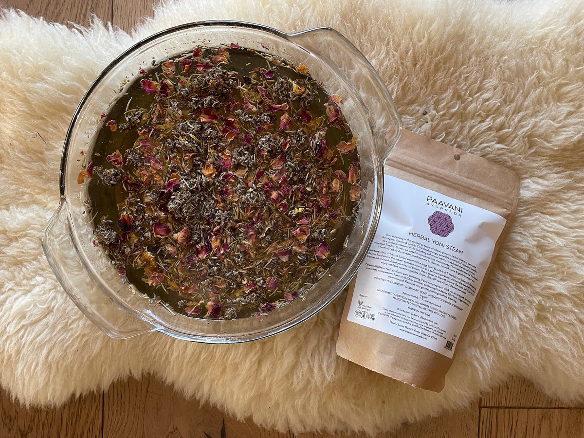 * Paavani Ayurveda - Herbal Yoni Steam with Organic Mugwort, Shatavari, Rose and Calendula 0.25 lb.-6