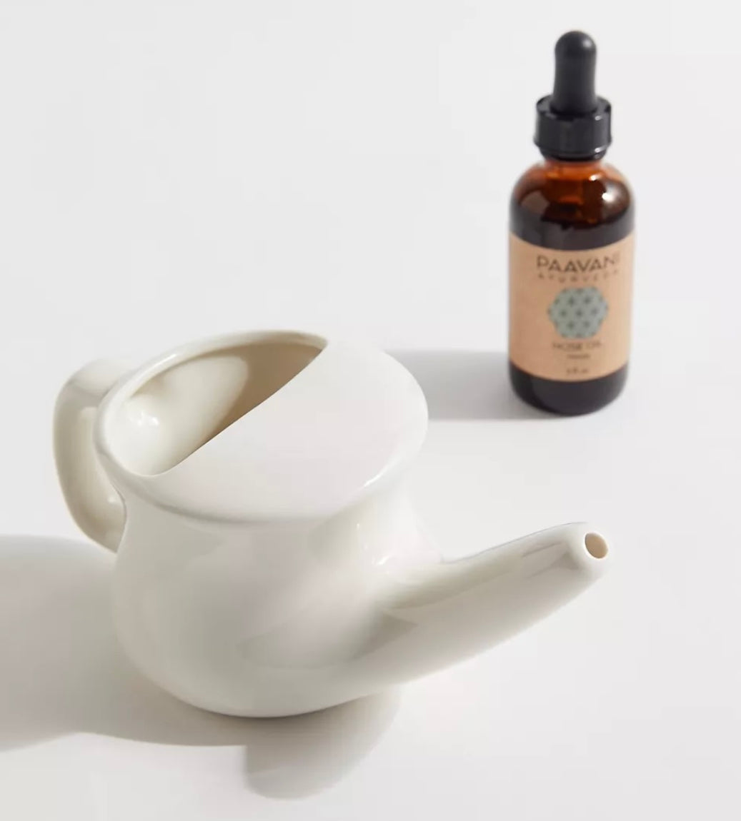 * Paavani Ayurveda - The Nasal Care Ritual including Nose Oil, Neti Pot and Aromatic Neti Salt, Neti and Nasya, Ayurvedic Practices, Bundle-3