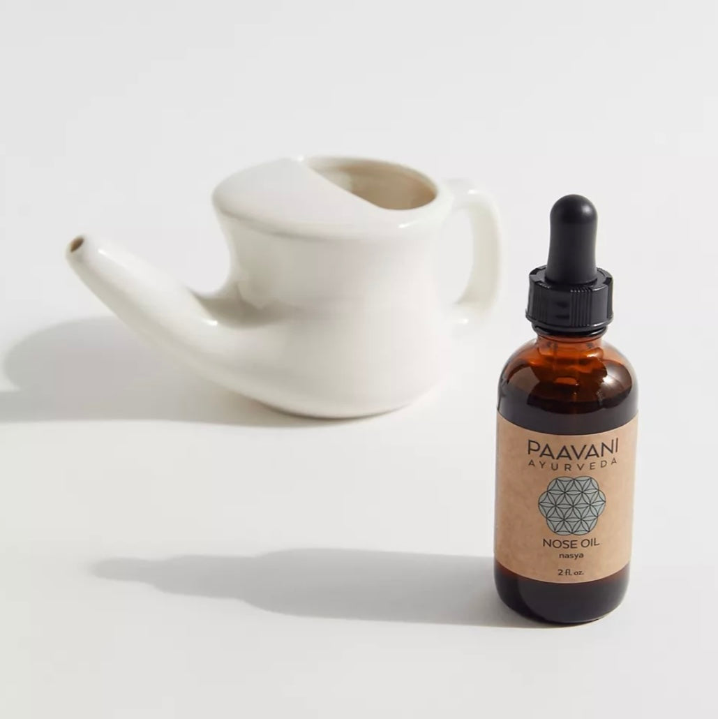 * Paavani Ayurveda - The Nasal Care Ritual including Nose Oil, Neti Pot and Aromatic Neti Salt, Neti and Nasya, Ayurvedic Practices, Bundle-2