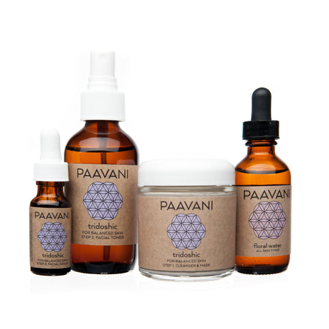 * Paavani Ayurveda - The Tridoshic Skincare Ritual including Ear Oil, Body Oil, Nose Oil, Pulling Oil and Floral Water , Ayurveda, Ayurvedic Bundle-0