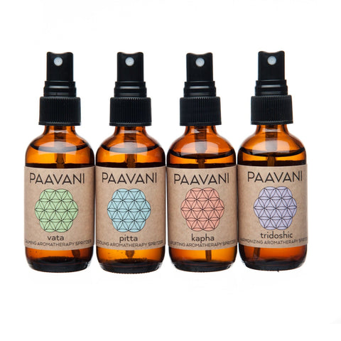 * Paavani Ayurveda - The Aromatherapy Ritual including Vata Spritzer, Pitta Spritzer, Kapha Spritzer and Tridoshic Spritzer, Ayurvedic Bundle-0